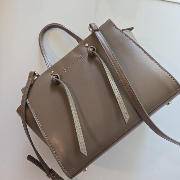 Zara Leather Crossbody Purse - ASH Brown Detachable Straps Party Cocktail - Picture 4 of 8